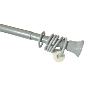 Карниз для ванной серый 120-210см с кольцами Prima Vanna Д3877