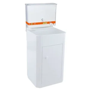 Умывальник с ЭВН 17л металл бак/пласт мойка/тумба металл белый Praktische Home П4831 *1