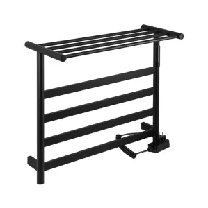Полотенцесушитель элек. "KRAFTTE" черный лесенка на 4 перекладины из нерж. стали с таймером 510х573х220мм 75W 44019 (Санакс) *1