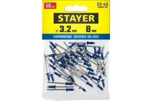Заклепки алюминиевые 3.2х8мм синий насыщенный уп-50шт Stayer Color-FIX Professional 3125-32-5005 *1