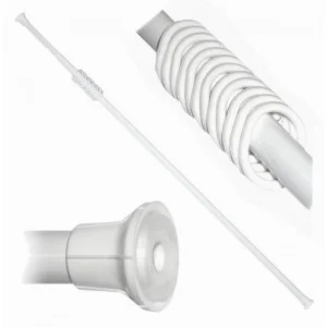 Карниз для ванной белый 120-210см с кольцами Prima Vanna Д3691