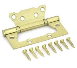 Петля без врезки универсальная Фабрика замков E-2BB-100 SB матовое золото