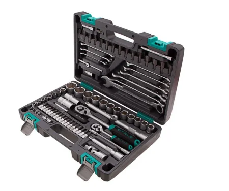 Набор инструмента 82предм. 1/4 + 1/2 пласт. кейс Stels 14105 *1