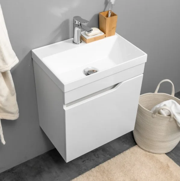 Тумба подвесная Garda Fortuna 50 дверь с вырезом (под Слим 50/Altais 35) FT-S-T50W белый