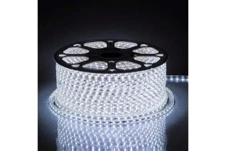 Лента светодиодная, 60SMD(2835)/m 4.4W/m 220V IP65 100m, 6400K LS704 с 2 сетевыми шнурами, 2 заглушк