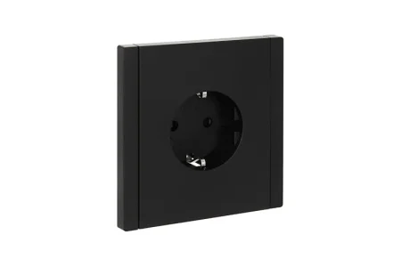 Розетка 1-мСП "Forte&Plano" FP113 16А с заземл. защ. шторки безвинт. крепл. черный IEK FP-R14-16-1-K