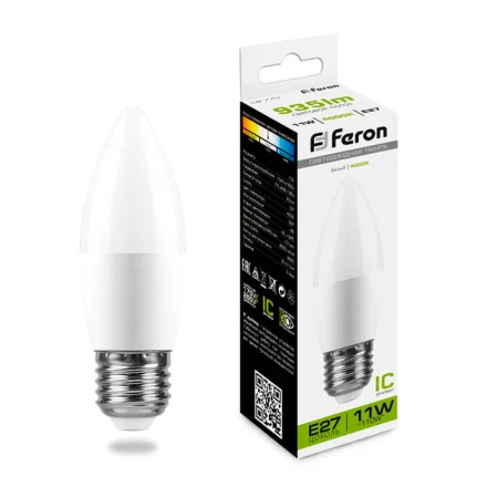 Лампа светодиодная LB-770 Свеча E27 11W 175-265V 4000K 25944 (Feron) *1