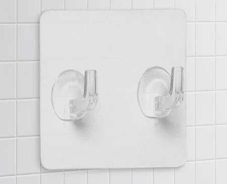 Крючок двойной самоклеящиеся 5,6х5,6см, 5шт прозрачный 10850507 *1