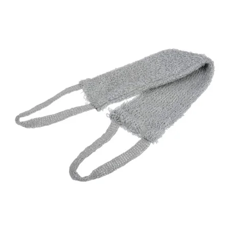 Мочалка из полипропилена, лента "Макси", 50х10 см (90х10 см с ручками), medium, серая, для бани и са