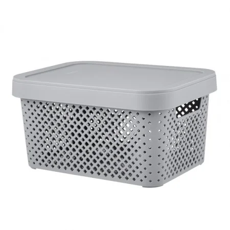 Корзина для хранения с крышкой Plast Team Stockholm 5л серый шторм PT500601025