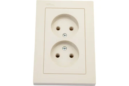 Розетка 2-м СП "AtlasDesign" 16А IP20 без заземл. в сборе беж. SE ATN000220