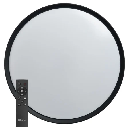Светильник светодиодный управляемый Feron AL6240 “Simple matte” тарелка 80W 3000К-6500K черный ПДУ