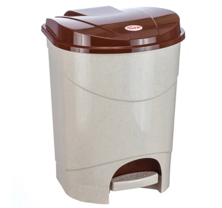 Контейнер для мусора с педалью 7л Беж мрамор