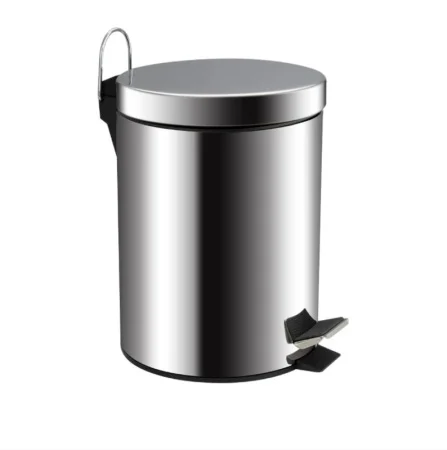 Ведро для мусора 5л нерж. сталь с педалью Санакс 105 хром