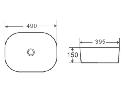Раковина накладная D&K Venice DT1020116, 490*395*150 мм, белый