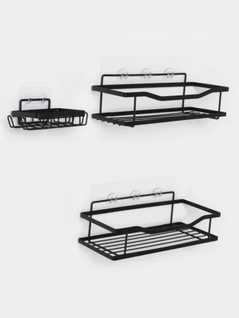 Набор полок для ванной 2шт и мыльница Stölz 10665505 черный