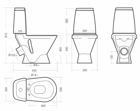 Унитаз-компакт Sanita Кама Стандарт WC.CC/Kama/1-P/WHT.G/S1 белый