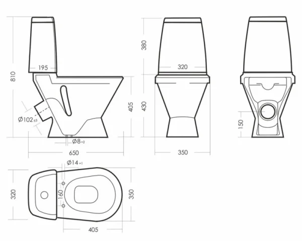 Унитаз-компакт Sanita Кама Стандарт WC.CC/Kama/1-P/WHT.G/S1 белый