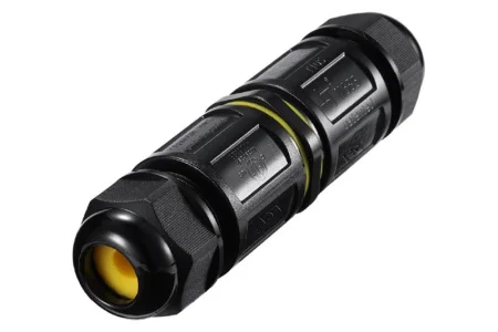 Соединитель-коннектор 5-контактный с рычажной клеммой с пружинным контактом водонепроницаемый черный