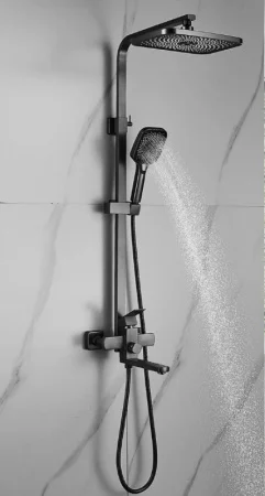 Душевая система Shevanik S7036T нержавеющая сталь, оружейная сталь