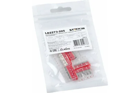 Клемма монтажная 5-проводная упак 5шт LD2273-205 STEKKER *1