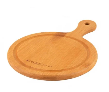 Доска д/сервир круглая 25*17,5*1,0см с ручкой Бамбук КТ-СД-КР-089 *1