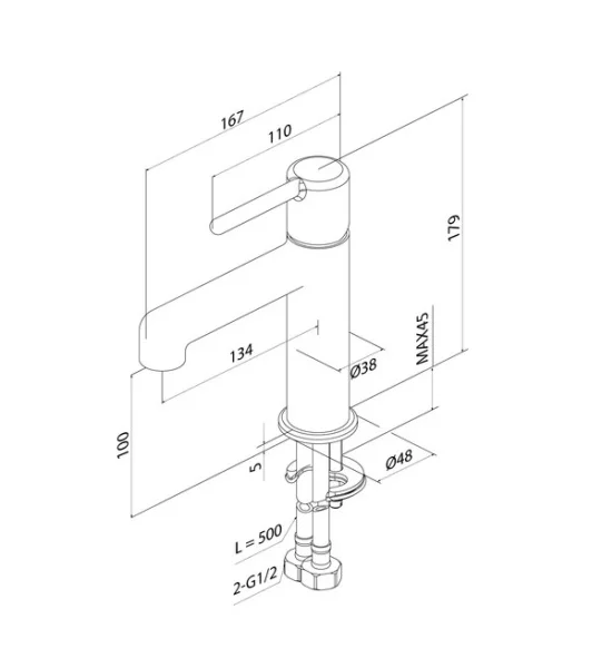 Смеситель для раковины одноручный Iddis Aiger AIGSB00i01 хром