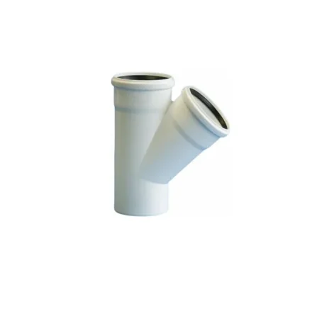 Тройник белый бесшумный D50х50 45гр