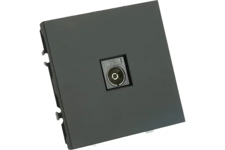 Розетка TV 1-м "Эмили" (механизм) 75 Ом 5-862МГц черный уголь soft touch RST00-5108-05 Stekker *1