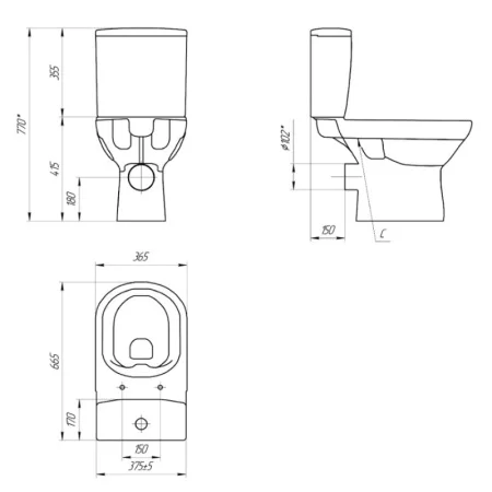 Унитаз-компакт Cersanit CITY NEW CLEAN ON 011 3/5 DPL EO SLIM S-KO-CIT011-3/5-COn-S-DL-w