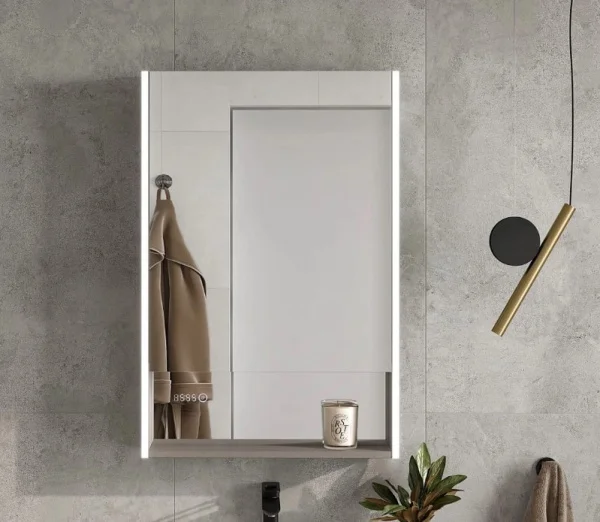 Зеркало-шкаф EQUIL Ferro LED 60 zsFERRO60.R с часами, правый