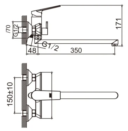 Смеситель для ванны Avrora Grand AV3830 графит