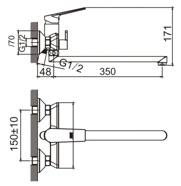Смеситель для ванны Avrora Grand AV3830 графит
