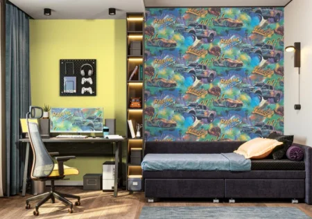 Обои компакт-винил Racing Team HC72349-36 1,06х10м автомобили разноцветные