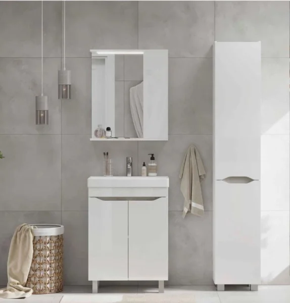 Шкаф зеркальный VOLNA Lake 60 zsLAKE60.R-01 Правый белый встроенная подсветка