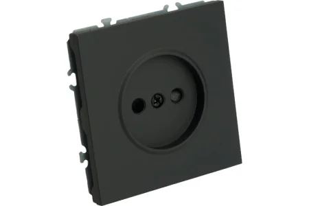 Розетка 1-м "Эмили" с защитной шторкой (механизм) б/з 250В 16А черный уголь RST16-5109-05 Stekker *1