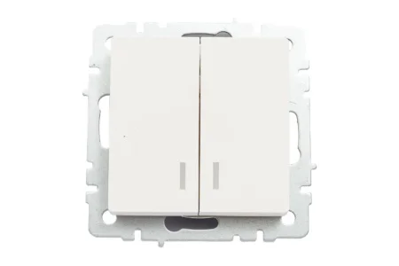 Выключатель 2-кл СП "Brite" ВС10-2-1-БрБ 10А с индик. механизм белый IEK BR-V20-1-10-K01