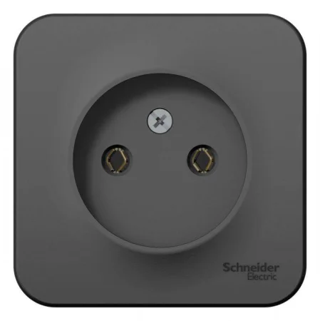 Розетка 1-м ОП BLANCA 16А 250В без шторок без заземл. изол. пласт. антрацит SchE BLNRA000116