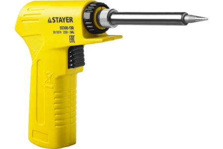 STAYER  PROTerm, 30 Вт + 130 Вт, 2 в 1, конус, керамический нагреватель, электропаяльник с пистолетн