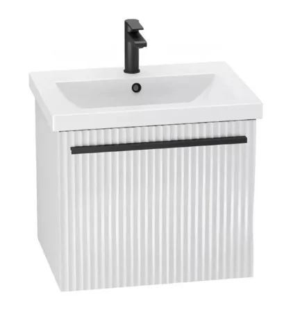 Тумба-умывальник подвесная Agata Суматра 60 АТ60-922 Белый матовый, 2 ящика с раковиной Como 60