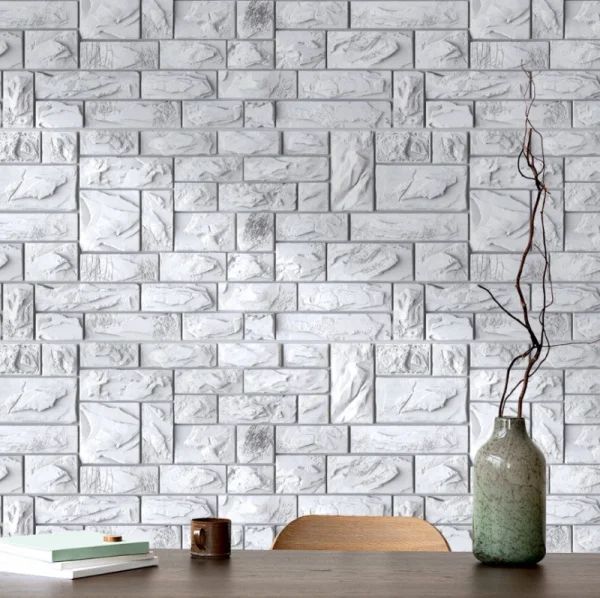 Панель ПВХ Stella Камень Пиленный настоящий белый 977х493х0,4мм