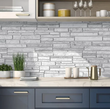 Панель ПВХ Stella 0,4 камень Пластушка черно-белая