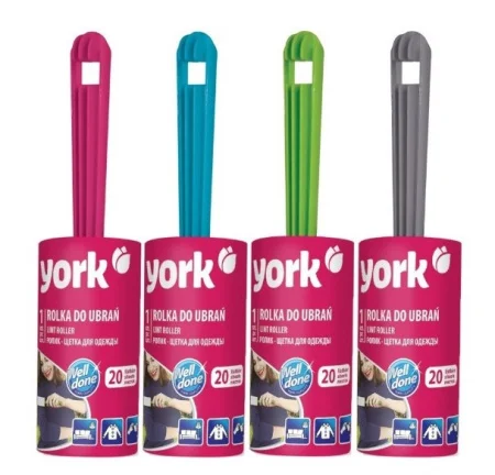 Ролик-щётка для одежды 20 листов общая длина клейкой поверхности 2,8м YORK