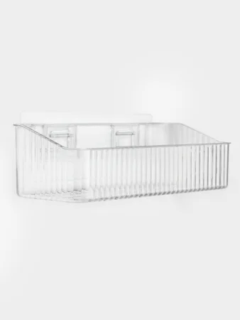 Полка настенная д/ванной комнаты прозрачная 10906547
