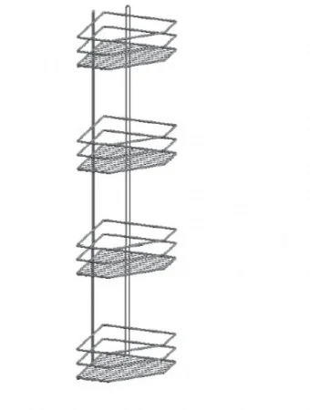 Полка угловая 4-яр трапеция хром 20х20х75,5см П0002235
