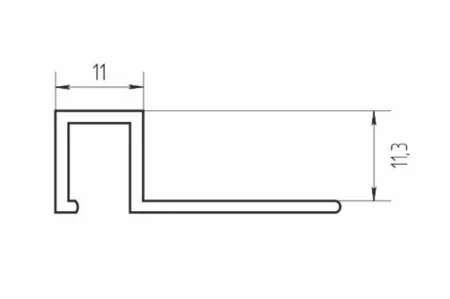 Профиль для кафеля алюм. окантовочный ПК 11-10.2700.15 черный