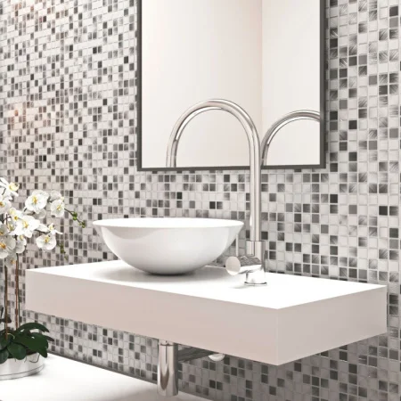 Панель ПВХ 0,3 мозайка на клеевой основе Сатин