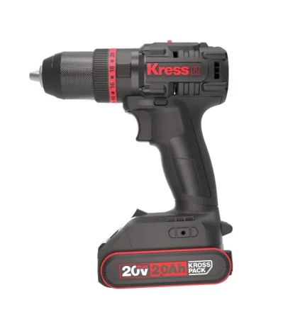 Дрель-шуруповерт аккум. ударная KRESS KUC30.1, 20В, 60Нм, 2Ач x2, ЗУ 2А, кейс