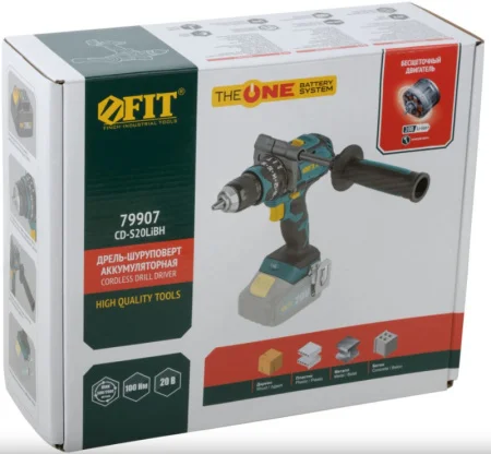 Дрель-шуруповерт аккум. Fit CD-S20LiBH 79907 20В, 100Нм, коробка