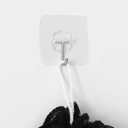 Крючок самоклеящиеся, прозрачный 5,6х5,6х2см 5041039 *1